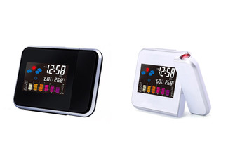 Alarm Clock Projector with Weather Display - Two Colours Available & Option for Two