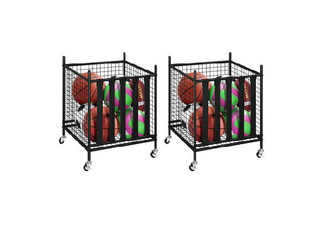 Genki Two Stackable Rolling Balls Storage Cart Set