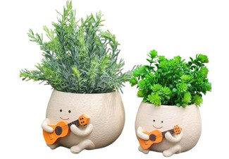 Smily Face Planter Pot with Drainage Hole - Three Styles Available