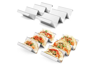 Four-Piece Stainless Steel Taco Holder Set