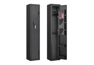 Four Rifles & Six Pistols Steel Gun Safe Box with LED