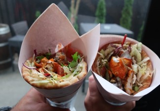 Any Two Triple Large Authentic Souvlaki for Dinner - Choose from Four Fillings incl. Vegetarian Falafel - Valid for Dine-in or Take-Away