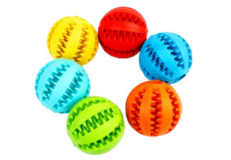 Pet Dog Chew Ball Toy - Available in Six Colours