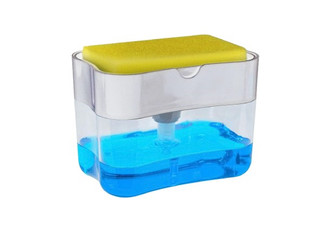 Soap Dispenser with Sponge - Option for Two-Pack & Extra Sponges Available