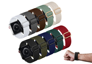 10-Piece Stretchy Nylon Bands Compatible with Apple Watch - Available in Two Sizes & Option for 20-Piece