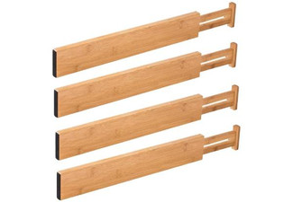 Four-Pack of Bamboo Adjustable Drawer Dividers