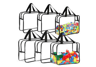 Six-Pack Clear PVC Water-Resistant Storage Bag with Zipper
