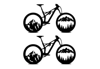 Mountain Forest Bike Wall Decor - Option for Two-Pack