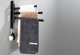 Three-Arm Elite Wall Mounted Aluminium Swivel Towel Rail Rack