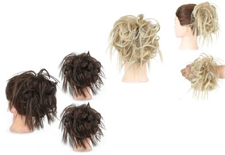 Messy Hair Bun Scrunchy Extensions - Available in Two Styles & Nine Colours & Option for Two-Pack