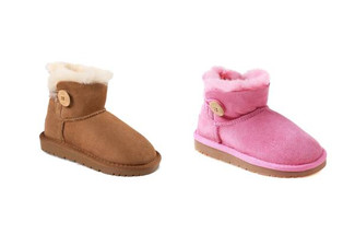 Ugg Kids Water-Resistant Mini Button Boots - Available in Three Colours & Six Sizes