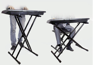 Melodic X-Shaped Adjustable Keyboard Stand Set with Seat