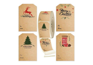 Retro Christmas Gift Packaging Label Paper