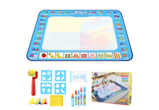 Kids Water Doodle Mat Kit Incl. Pens & Stamps - Three Sizes Available