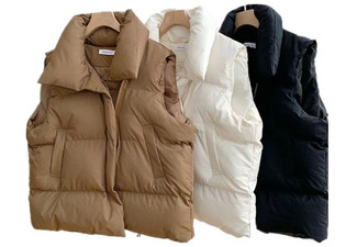 Sleeveless Padded Waistcoat - Three Colours Available & Four Sizes Available