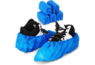 50-Piece Water-Resistant Non-Slip One-Size Disposable Shoe Covers