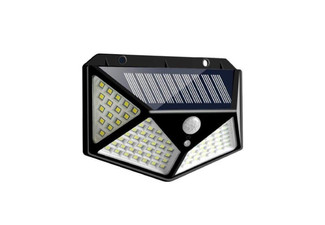100-LED Solar-Powered Outdoor Lighting Four-Sided Wall Light