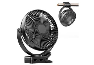 10000mAh 8-Inch Rechargeable Clip on Fan - Two Colours Available