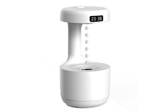 Anti-Gravity Droplet Humidifier with LED Smart Display Clock