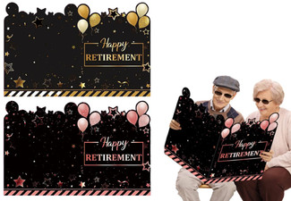 Large Happy Retirement Celebration Card - Option for Two-Pack & Two Colours Available