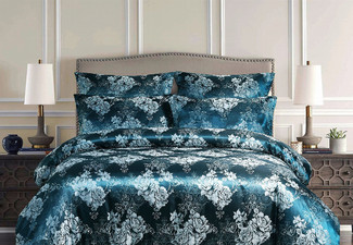 Three-Piece 500TC Jacquard Comforter Set - Available in Six Colours & Three Sizes