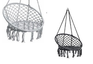 Macrame Hanging Chair with Cushion - Three Colours Available