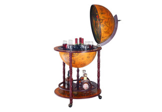 Antique Globe Mobile Bar Cart