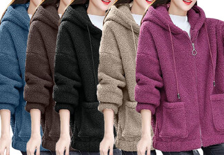 Women's Full Zip Up Soft Warm Jacket - Available in Five Colours & Six Sizes