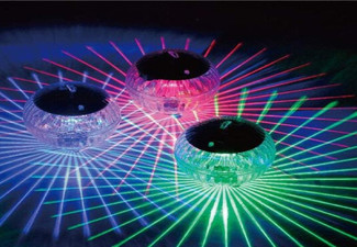 Solar Powered LED Floating Pool Lights - Two Options Available