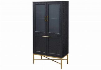 Versatile Modern Black Wine Cabinet