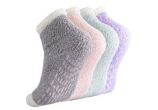 Four-Pair Women's Non-Slip Grip Socks