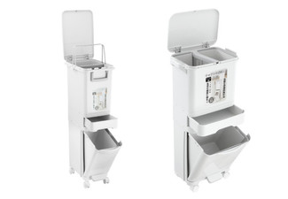 Three-Tier Rubbish Bin with Wheels - Available in Two Sizes