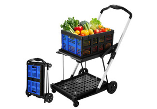 Two-Tier Folding Hand Truck with Basket - Available in Two Options