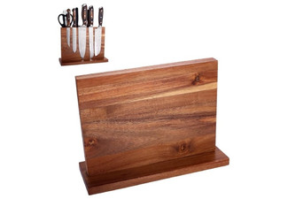 Double-Sided Wooden Magnetic Knife Block Holder