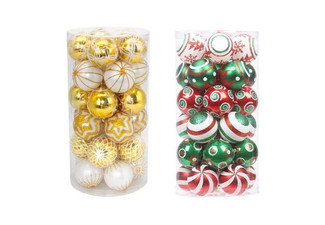 30-Pack Christmas Decoration Balls - Two Colours Available