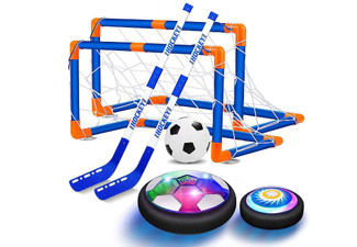 Kids Two-in-One Hover Hockey Soccer Ball Toy Set with LED