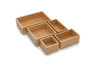 Five-Piece Bamboo Drawer Dividers Set