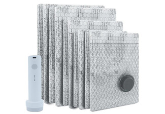 Twelve-Piece Travel Vacuum Storage Bags with Electric Pump Space Saver