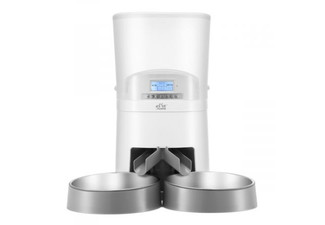 7L Automatic Pet Feeder with Voice Recorder Two Bowls - Two Colours Available
