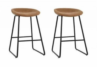 Two-Piece PU leather Kitchen Dining Bar Stool - Two Colours Available