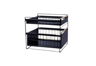 Double-Tier Sliding Kitchen Under Sink Rack