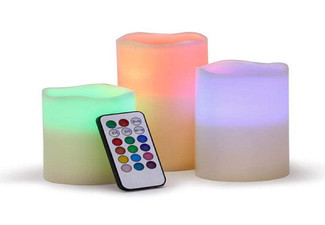 Set of Three Colour Changing LED Candles