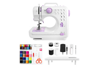 Electric Mini Sewing Machine Kit for Beginners with 12 Stitch Patterns