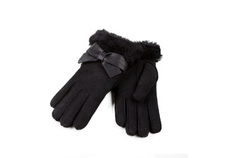 OZWEAR UGG Sheepskin Ribbon Gloves - Four Sizes Available
