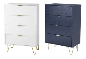 Four-Drawer Tallboy Chest - Available in Four Colours