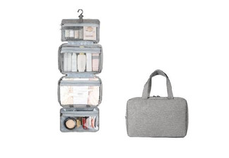 Foldable Toiletry & Cosmetic Bag with Hook