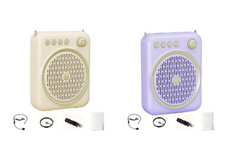 Rechargeable Voice Amplifier with Wired Microphone Headset - Available in Two Colours & Option for Two-Pack