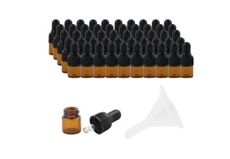 50-Piece Glass Essential Oil Bottles - Two Options Available