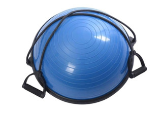 Exercise Yoga Half Balance Ball with Resistance Bands - Two Colours Available