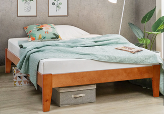 Hartland Natural Solid Wood Bed Base - Four Sizes Available